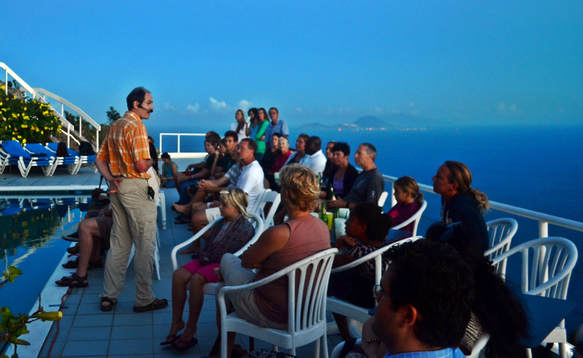 Stephan Martin offering an educational program on the Dutch Caribbean island of Saba in 2012